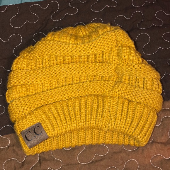 CC Boutique Accessories - CC mustard beanie